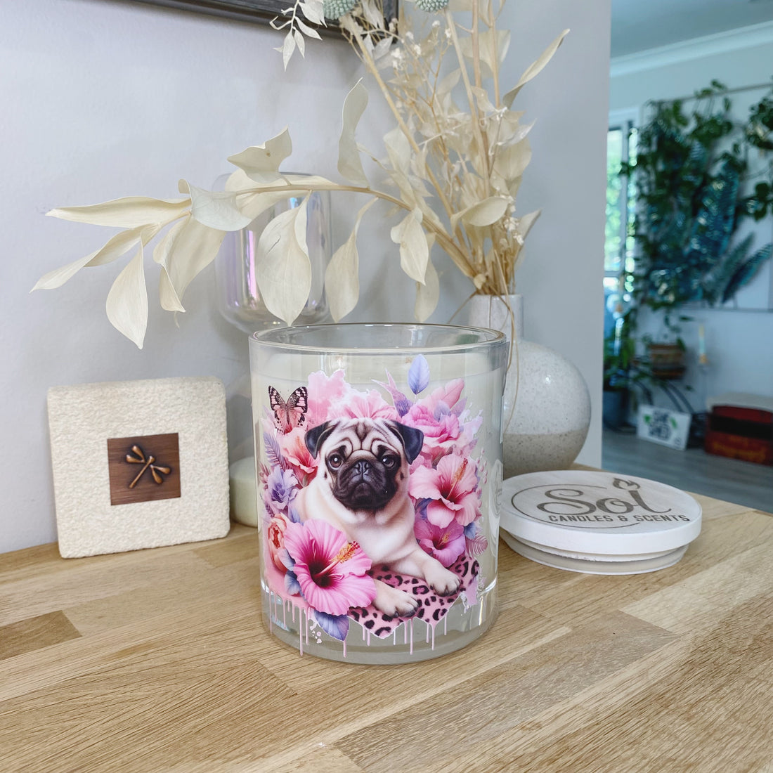 Pug Fawn Laying Down Xlarge Candle_Sol Candles &amp; Scents