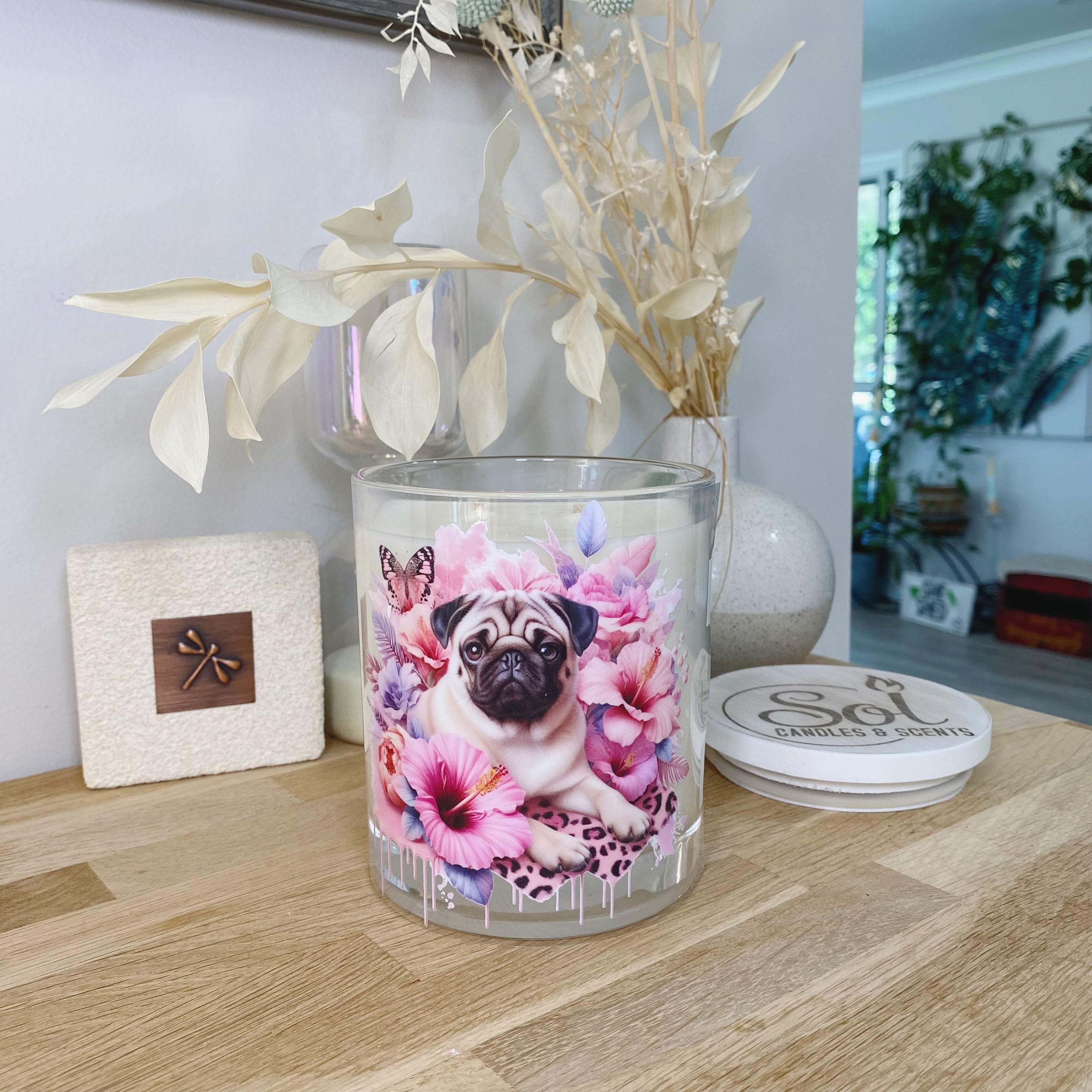 Pug Fawn Laying Down Xlarge Candle_Sol Candles &amp; Scents