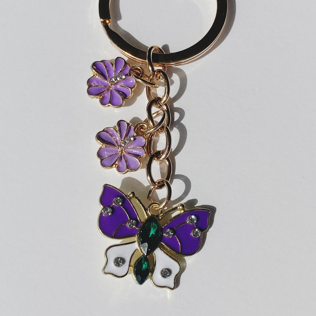 Purple Butterfly, Flower Keychain_Sol Candles & Scents