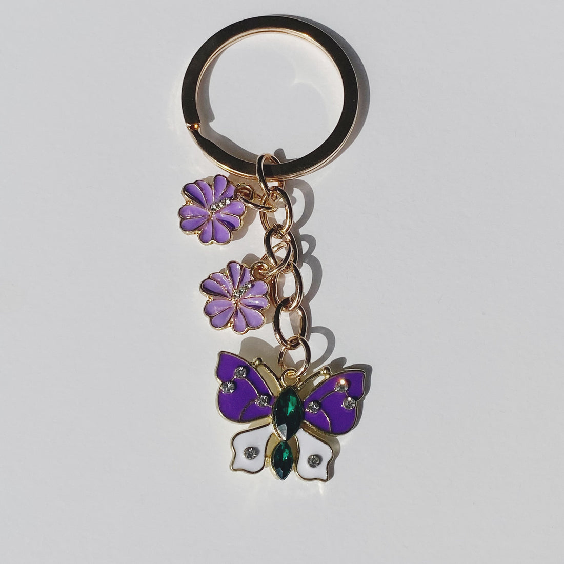 Purple Butterfly, Flower Keychain_Sol Candles & Scents