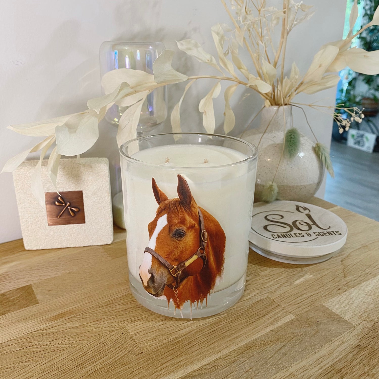 Quarter Horse Watercolour Xlarge Candle_Western Halter_Western Pleasure