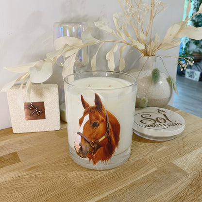 Quarter Horse Watercolour Xlarge Candle_Western Halter_Western Pleasure