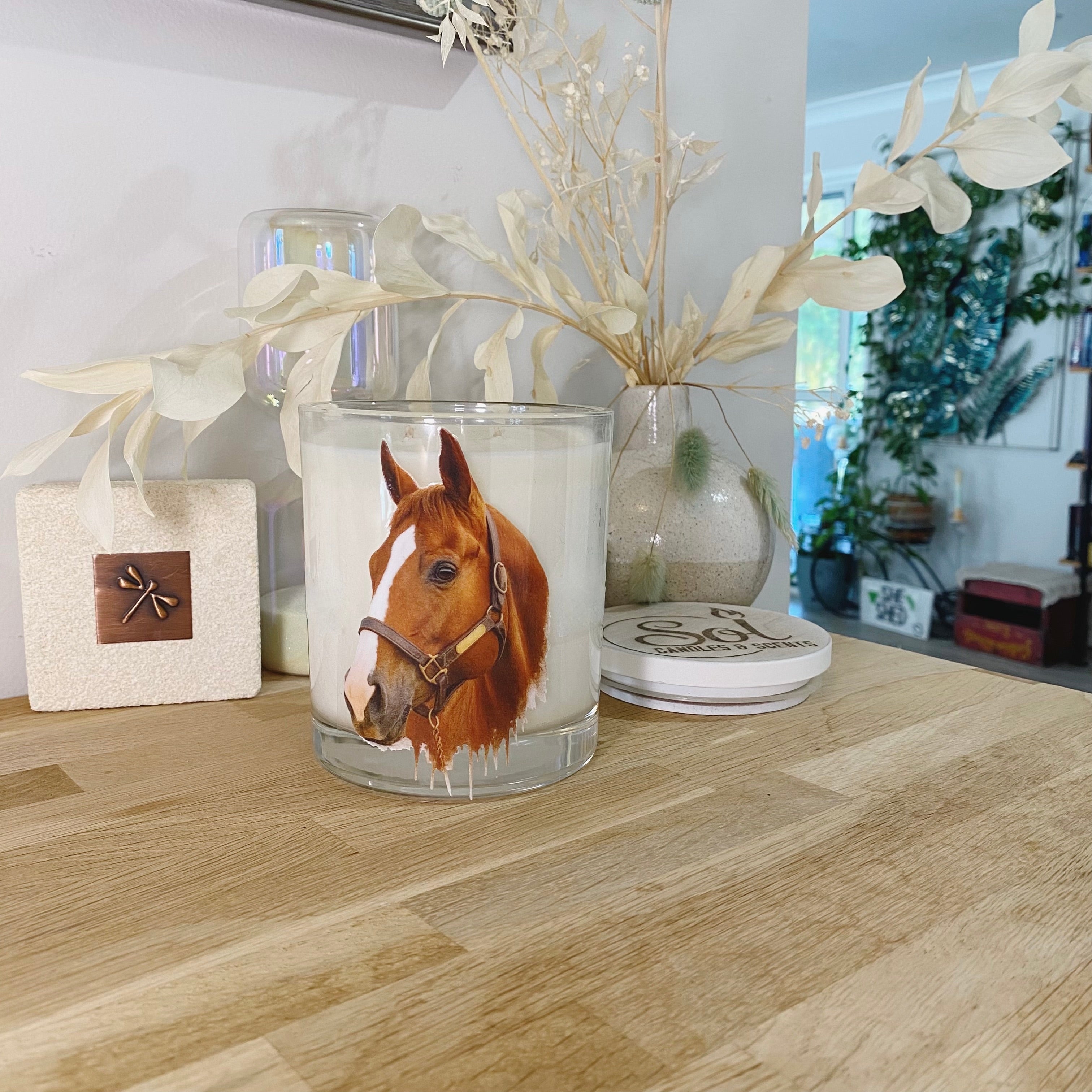 Quarter Horse Watercolour Xlarge Candle_Refillable_Western Pleasure