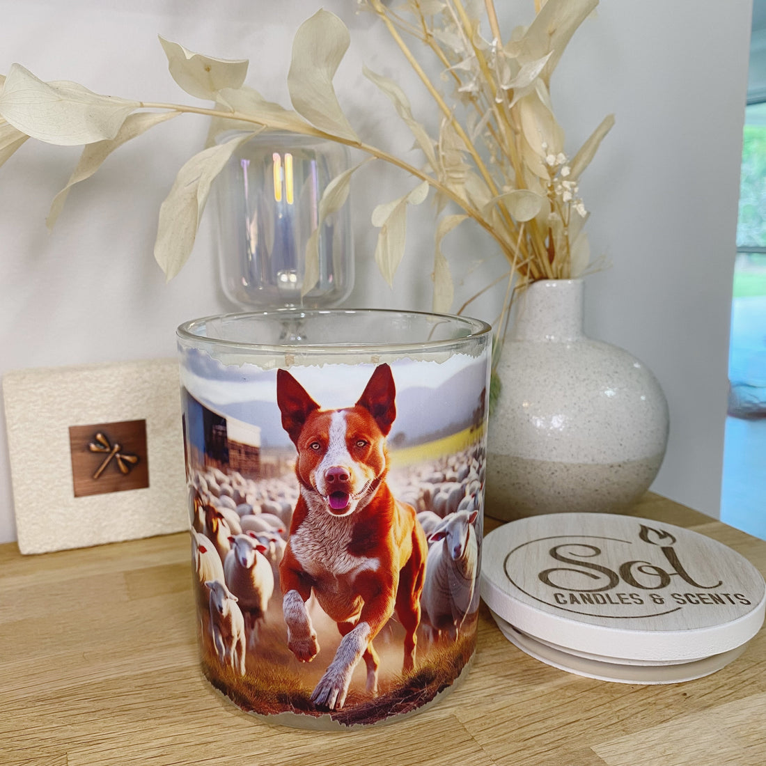 Red Heeler Cattle Dog Xlarge Candle_Sol Candles & Scents