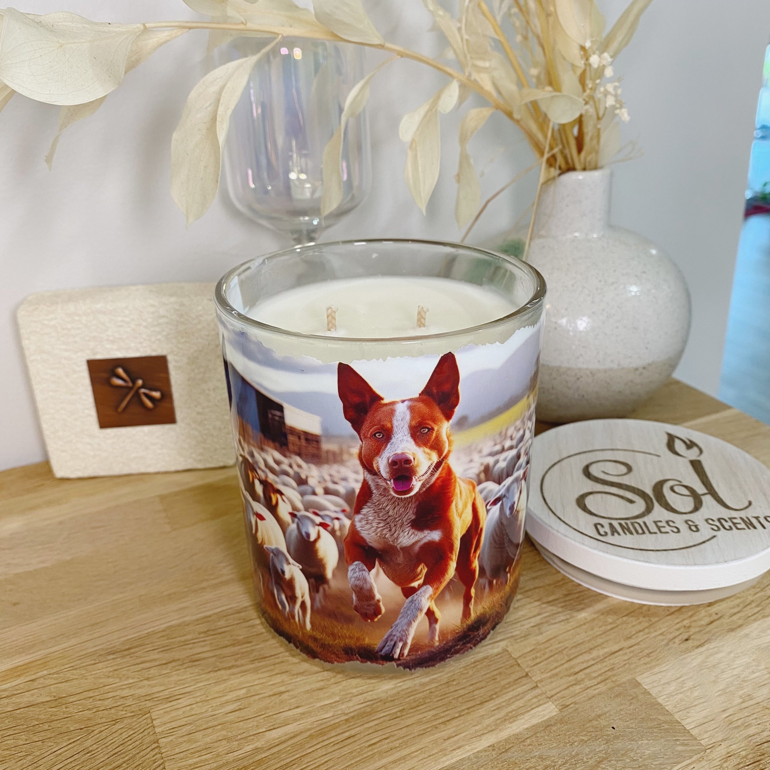 Australian Red Heeler Cattle Dog Xlarge Candle