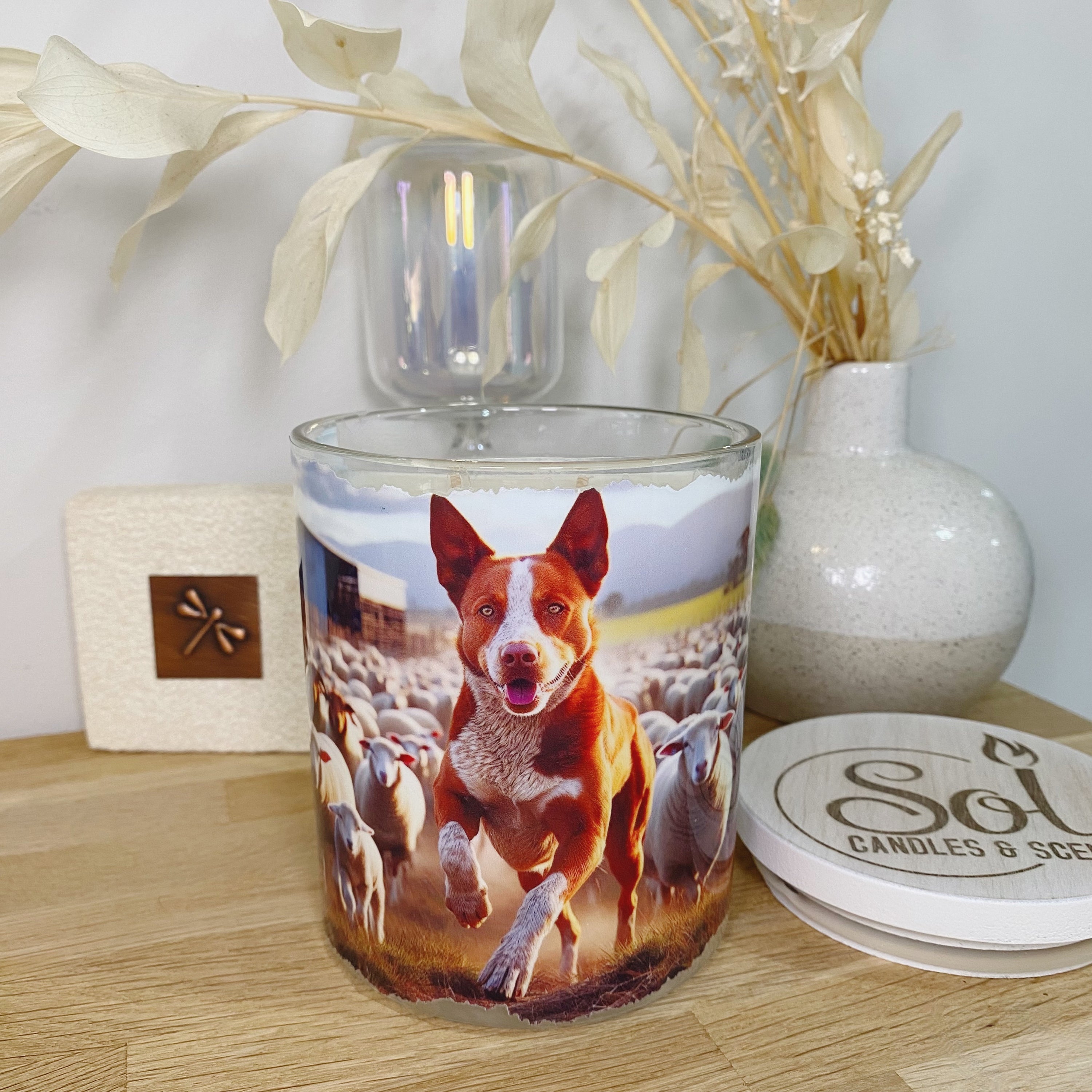Australian Red Heeler Cattle Dog Xlarge Candle
