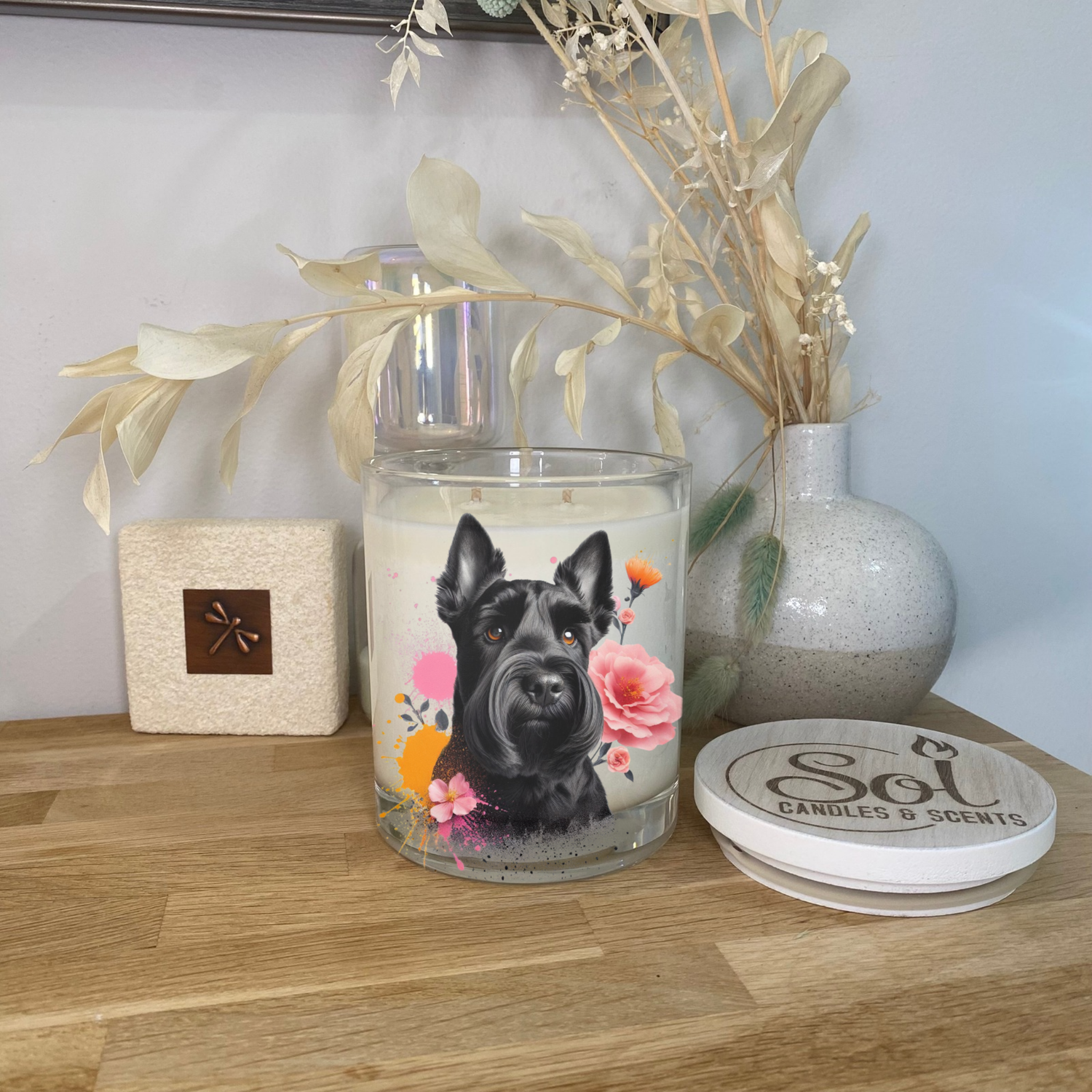 Scottish Terrier Floral Xlarge Candle