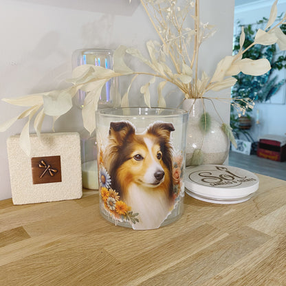 Shetland Sheepdog Floral Xlarge Candle_Sol Candles &amp; Scents
