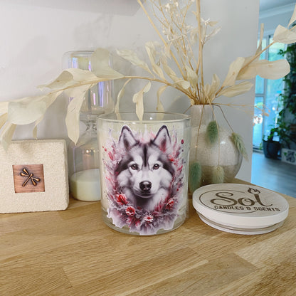 Siberian Husky Grey Splash Xlarge Candle