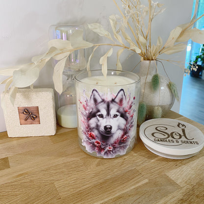 Siberian Husky Grey Splash Xlarge Candle