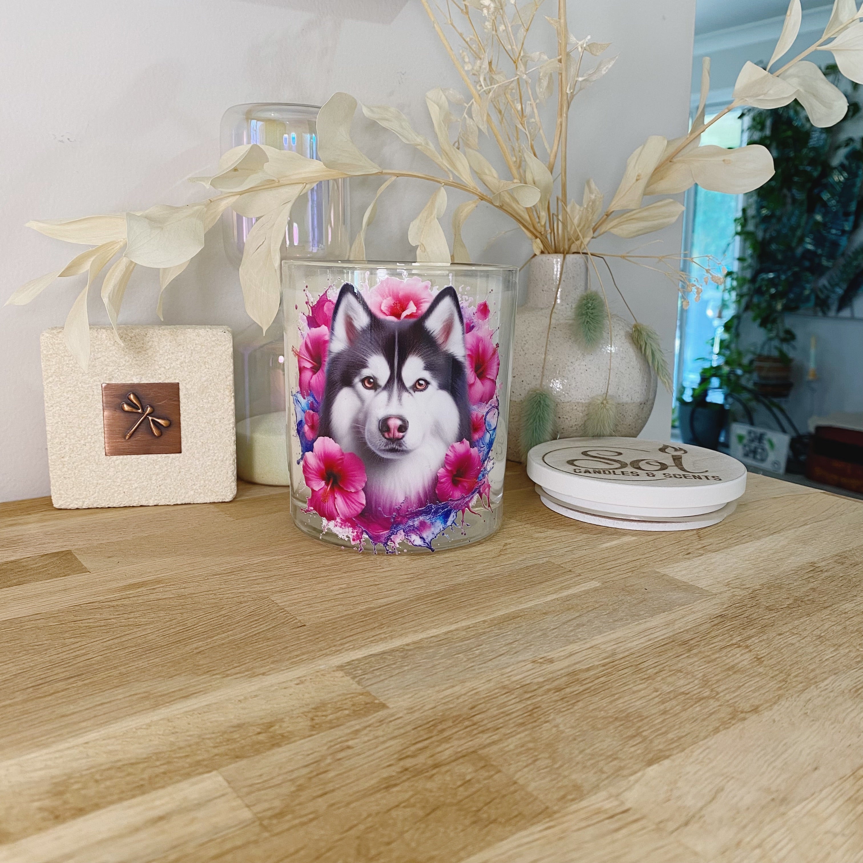 Siberian Husky Xlarge Candle_Refillable_Made in Queensland