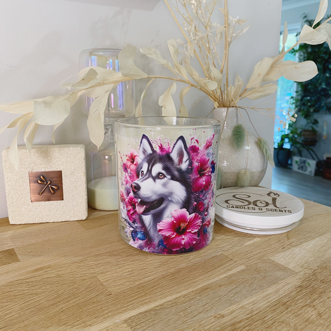Siberian Husky Smiling Xlarge Candle_Sol Candles &amp; Scents