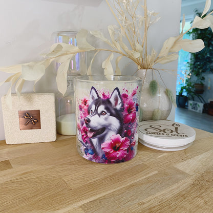 Siberian Husky Smiling Xlarge Candle_Sol Candles &amp; Scents