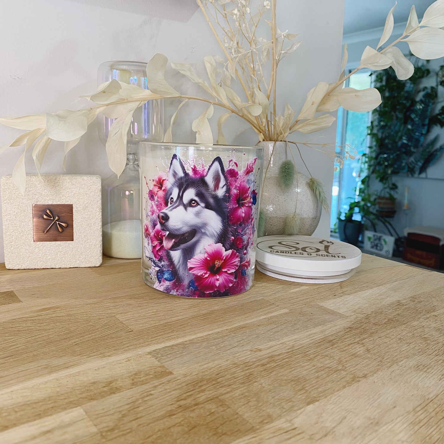 Siberian Husky Smiling Xlarge Candle_Australian Made