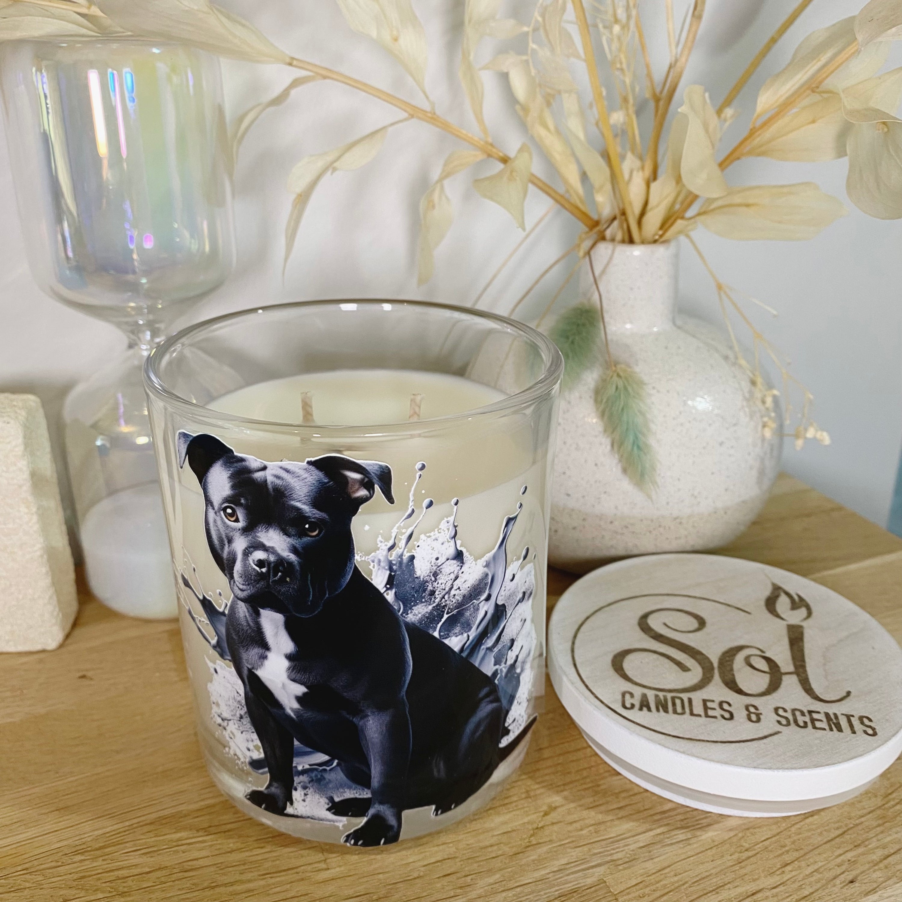 Staffy Black Xlarge Candle_Sol Candles &amp; Scents_Made in Queensland