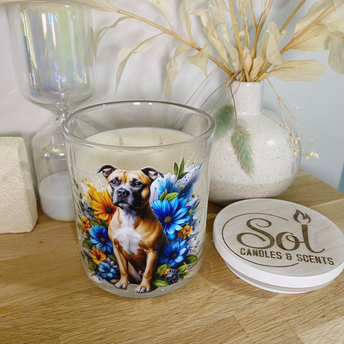 Staffy Fawn Blue Xlarge Candle_Sol Candles &amp; Scents_Refillable