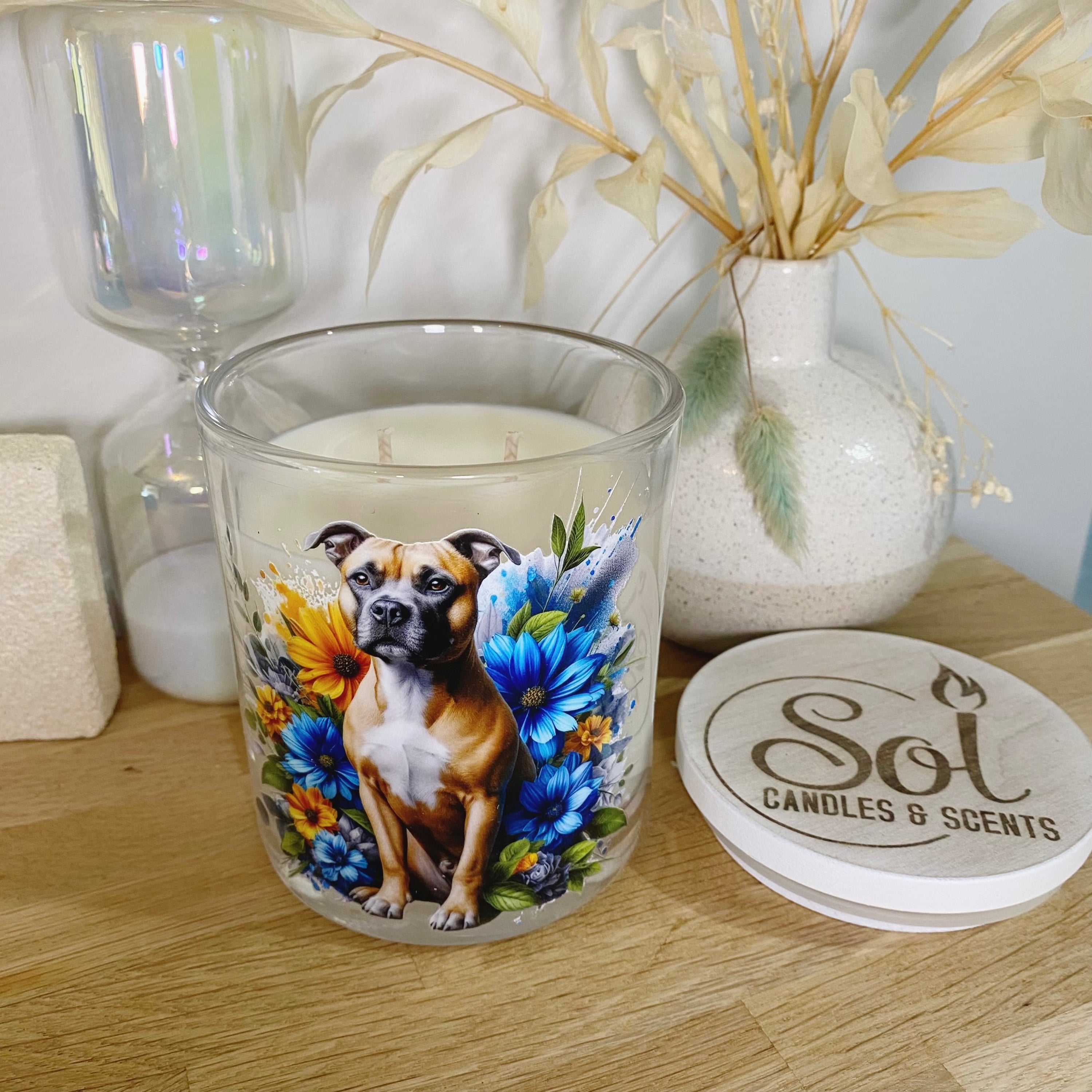 Staffy Fawn Blue Xlarge Candle_Sol Candles &amp; Scents_Refillable