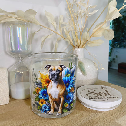 Staffy Fawn Blue Xlarge Candle_Sol Candles &amp; Scents_Made in Australia