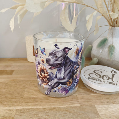 Staffy Floral Butterfly Xlarge Candle