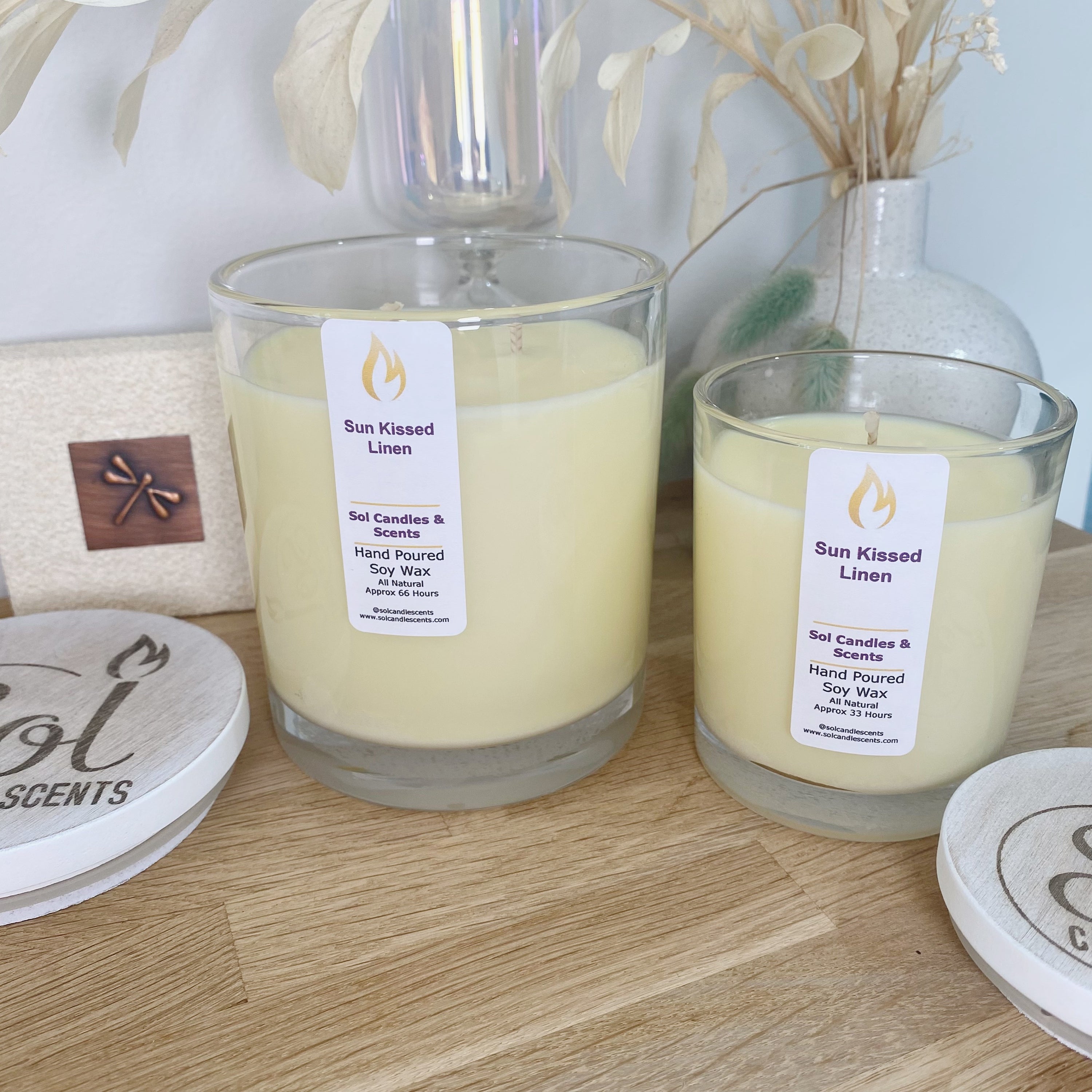 Sun Kissed Linen Med Candle_Sol Candles &amp; Scents