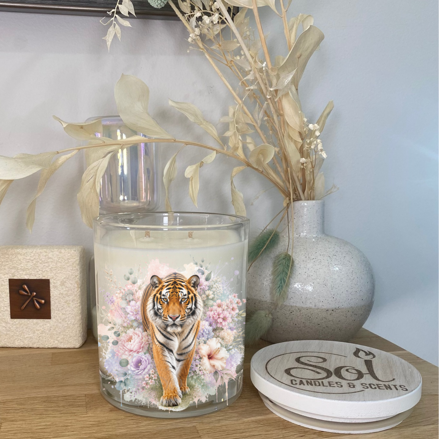 Tiger Walking Pastel Xlarge Candle