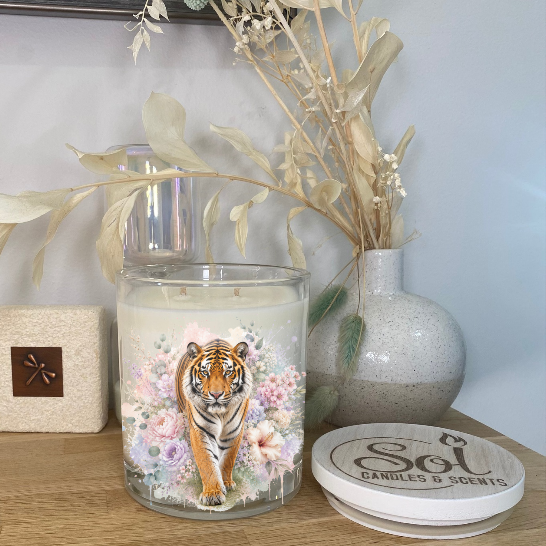 Tiger Walking Pastel Xlarge Candle