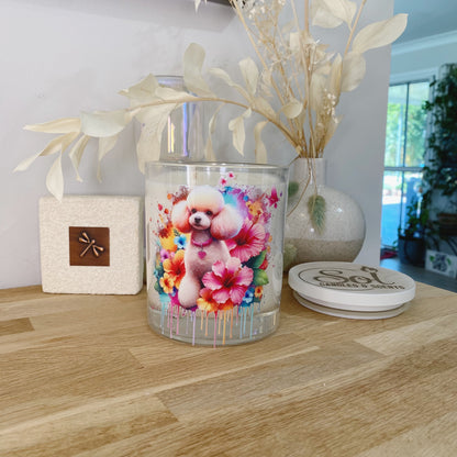 Toy Poodle Hibiscus Xlarge Candle_Made in Australia_Refillable
