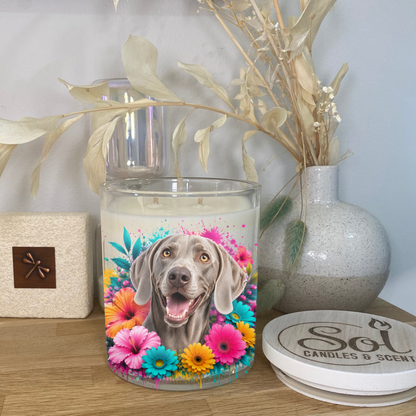 Weimaraner Portrait Smiling Dog Xlarge Candle
