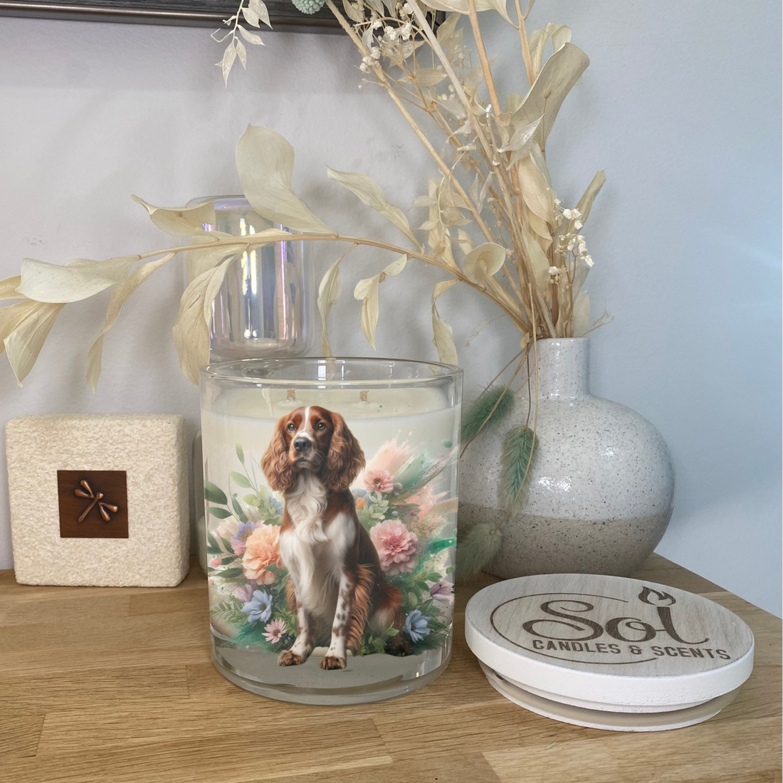 Welsh Springer Spaniel Dog Candle