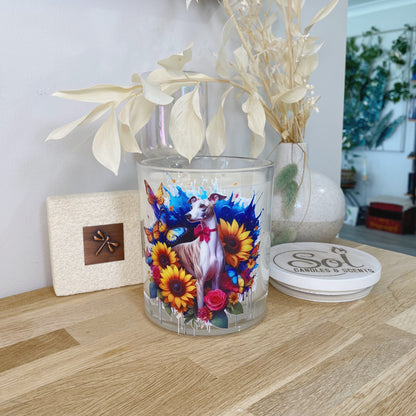 Whippet Bow Tie Sunflower Xlarge Candle