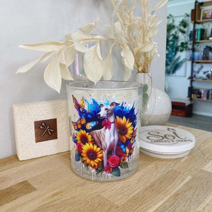 Whippet Bow Tie Sunflower Xlarge Candle_Sol Candles &amp; Scents