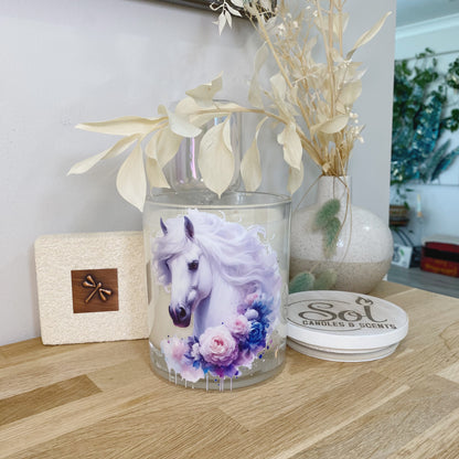 White Horse Floral Xlarge Candle