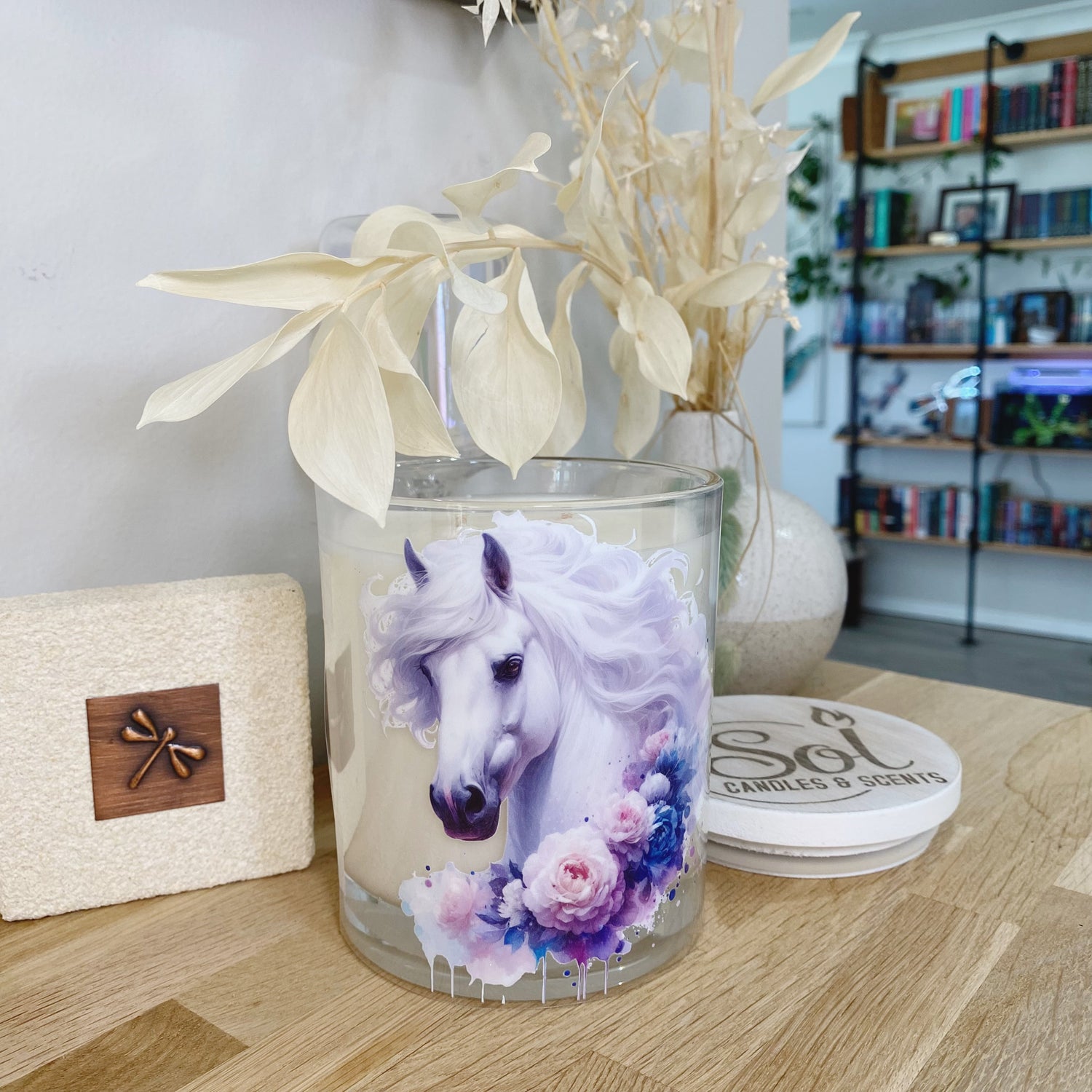 White Horse Floral Xlarge Candle
