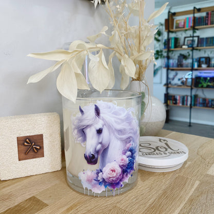 White Horse Floral Xlarge Candle