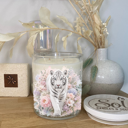 Tiger White Walking Xlarge Candle