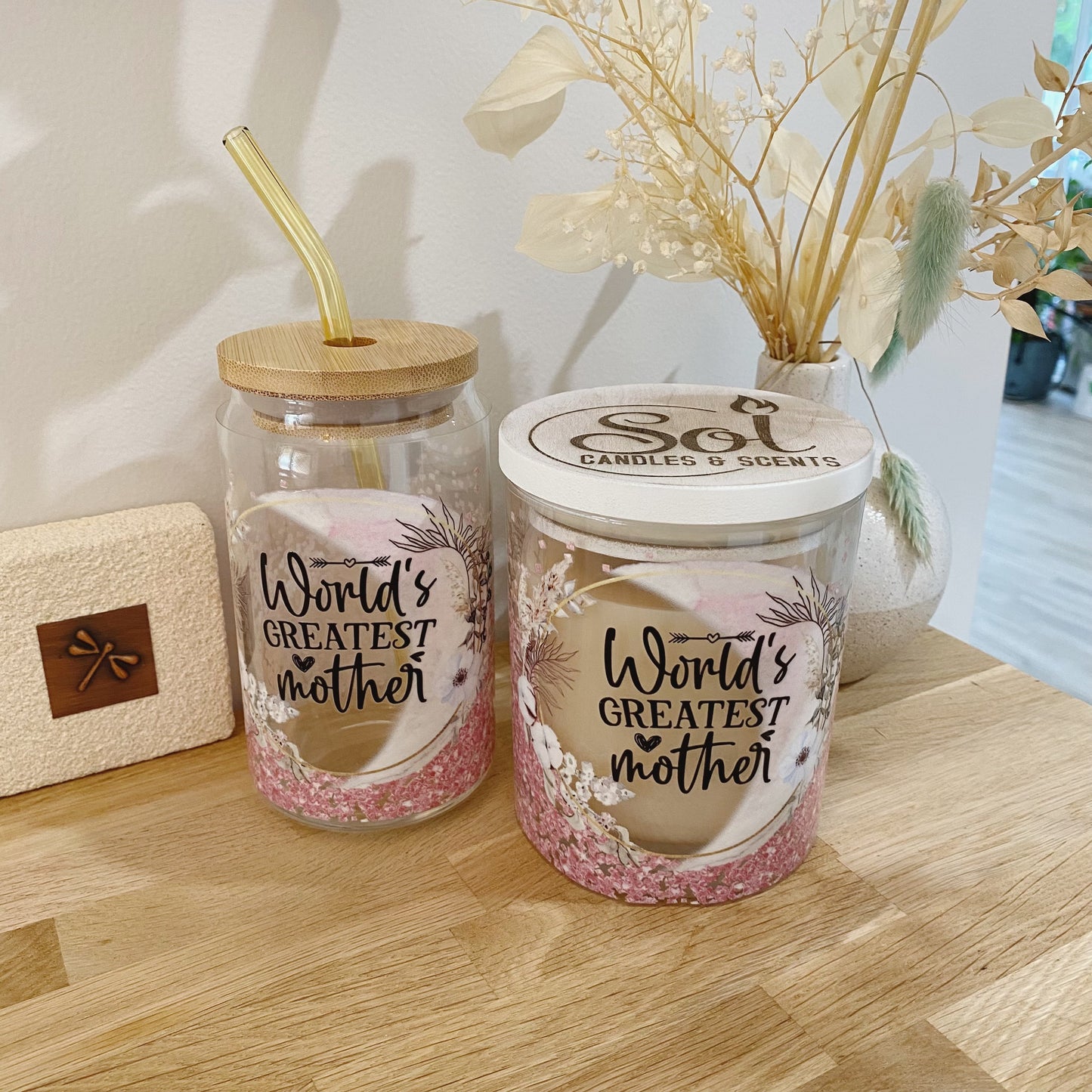 World's Greatest Mother Glassware & Candle Set