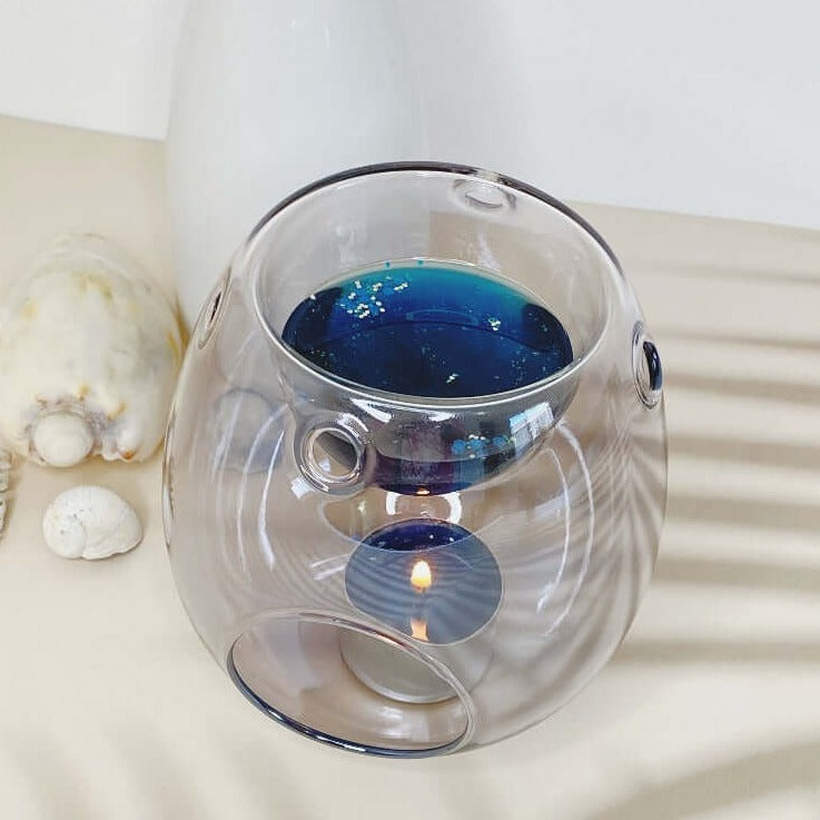 Blue Grey Wax Melt Burner Sol Candles &amp; Scents