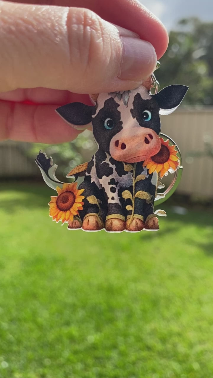 Mini Dairy Cow Keychain