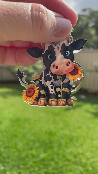 Mini Dairy Cow Keychain