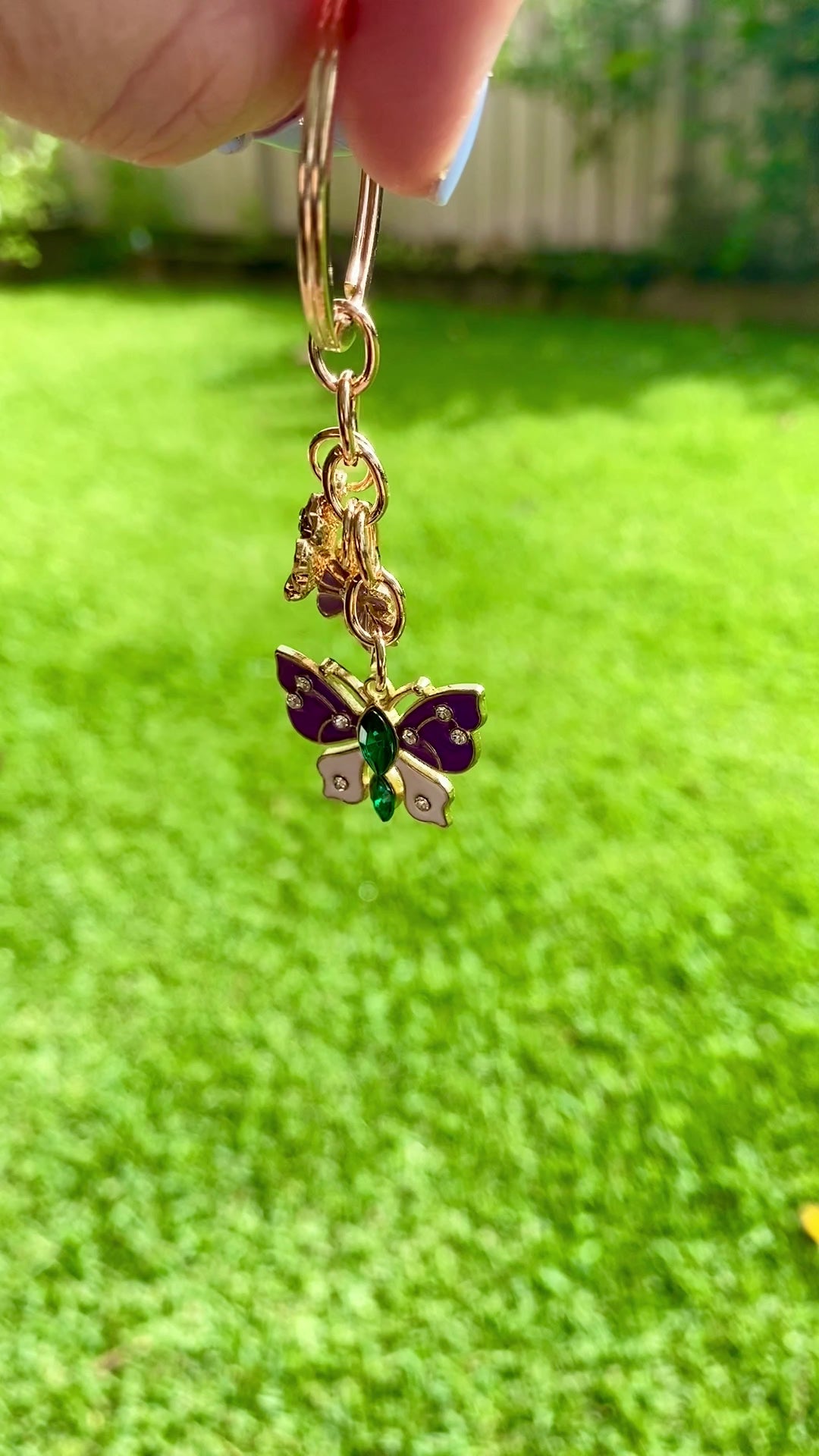 Purple Butterfly, Flower Keychain_Sol Candles &amp; Scents