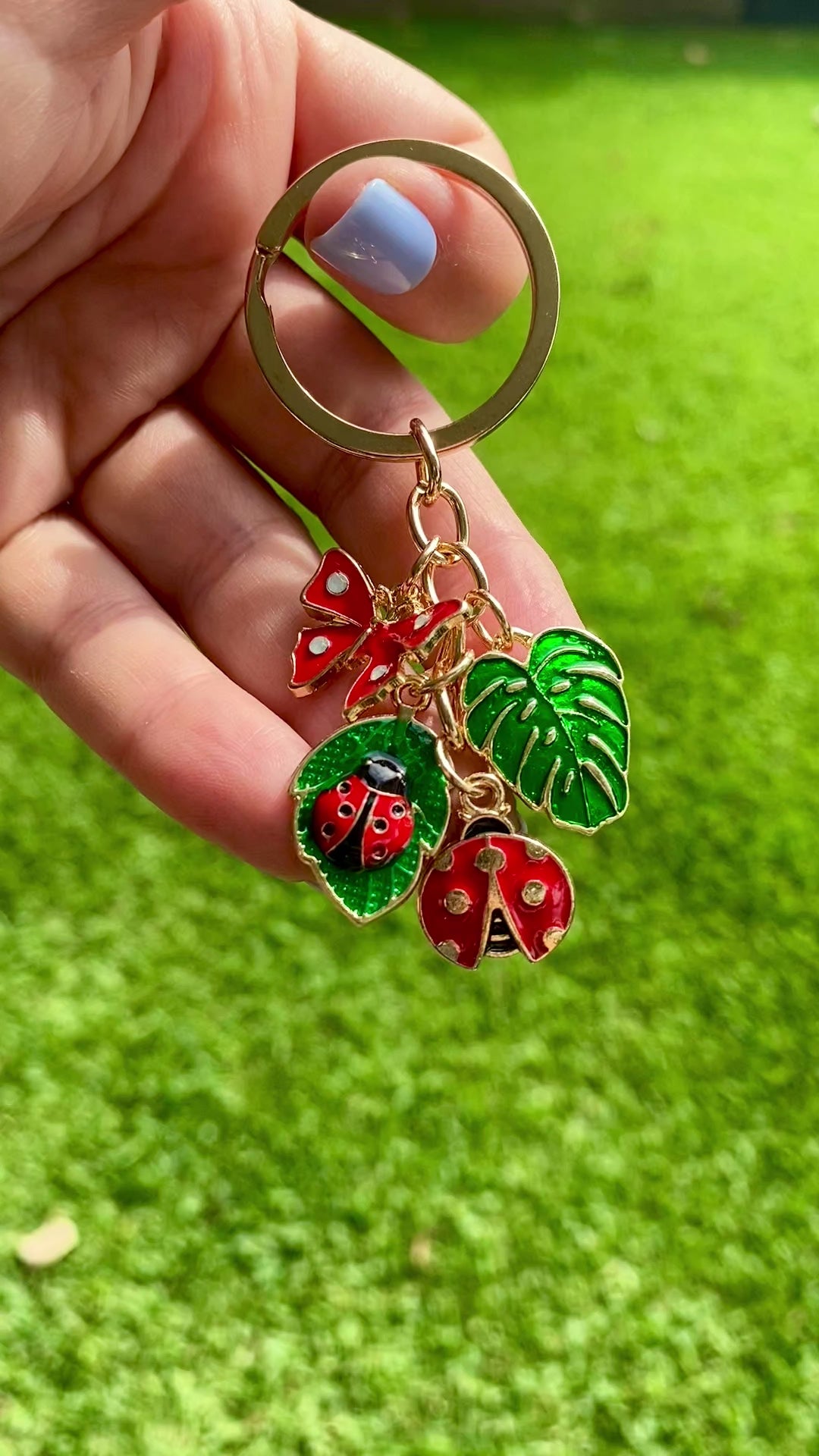 Lady Beetle &amp; Butterfly Keychain_Sol Candles & Scents