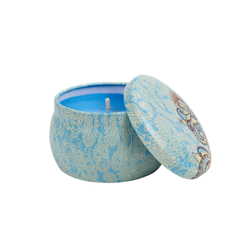 Blue Travel Tin Candle