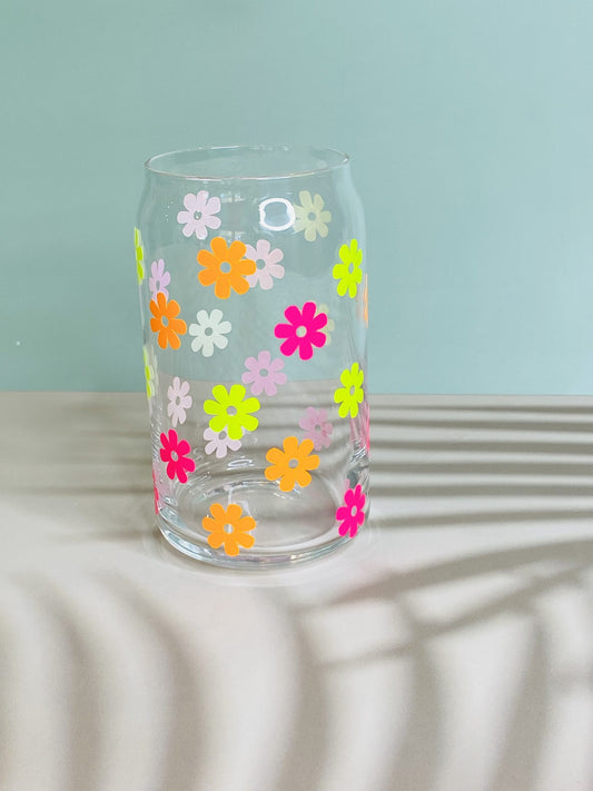 Beer Can Fluro Daisy Glass