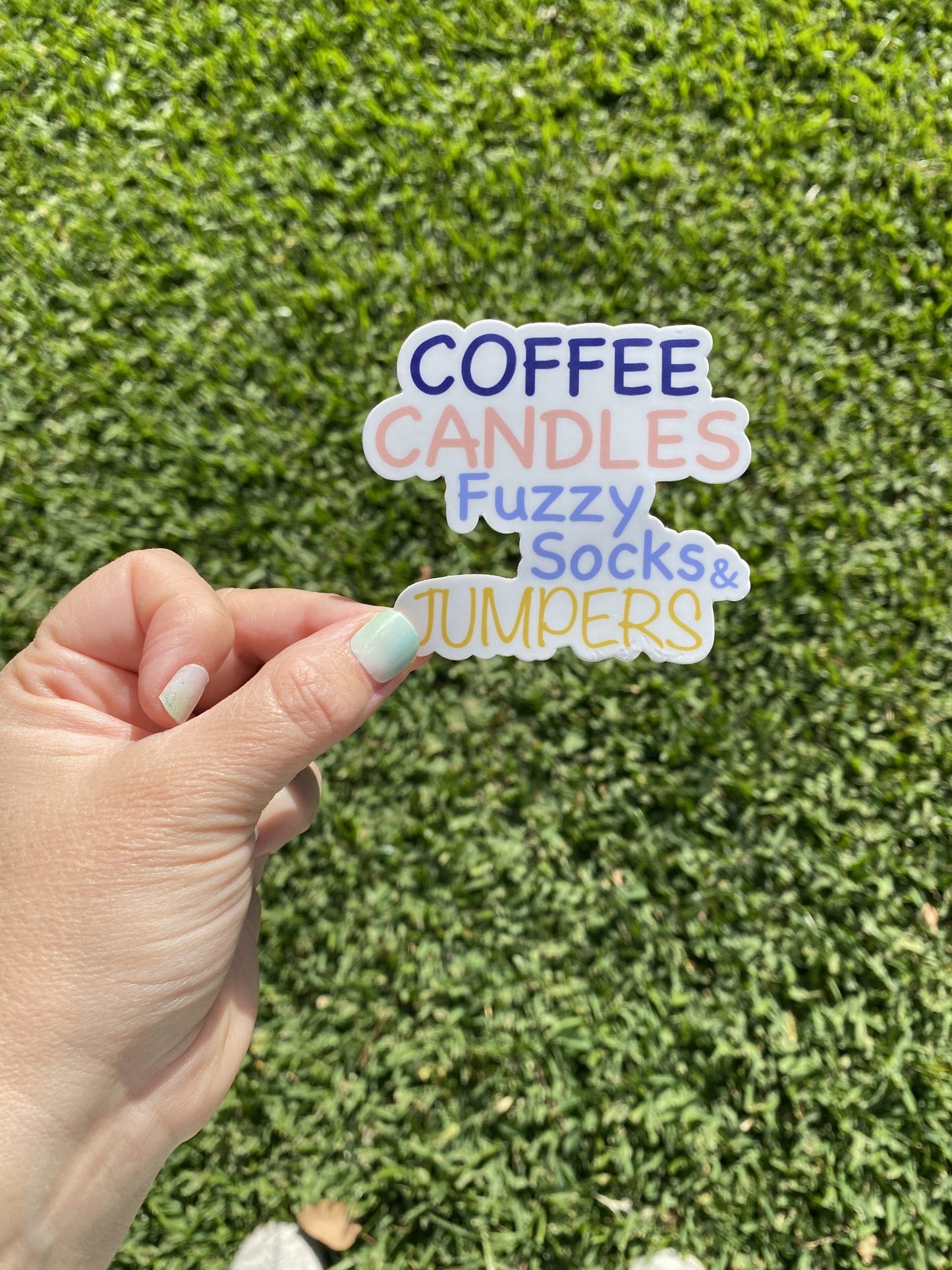 Coffee Candles Fuzzy Socks Jumpers Sticker