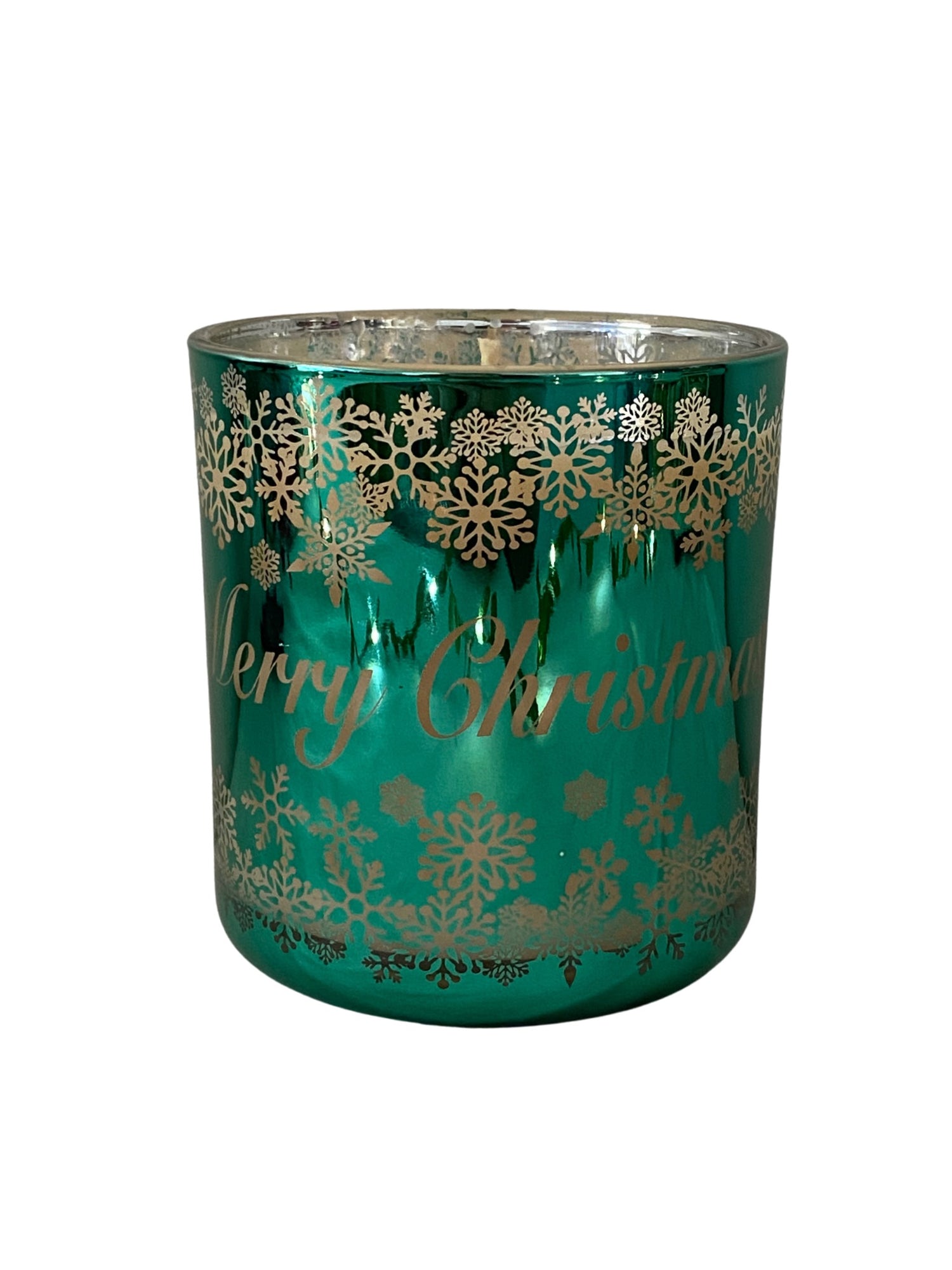 Christmas Snowflake Green Jar