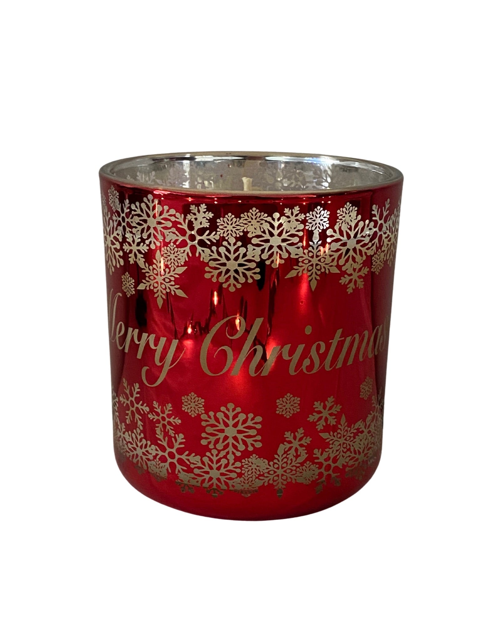 Christmas Snowflake Red Jar