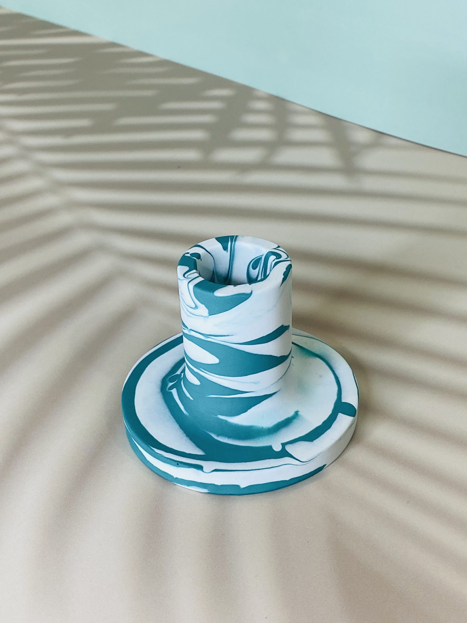 Jesmonite Marble Circular Candle Holder