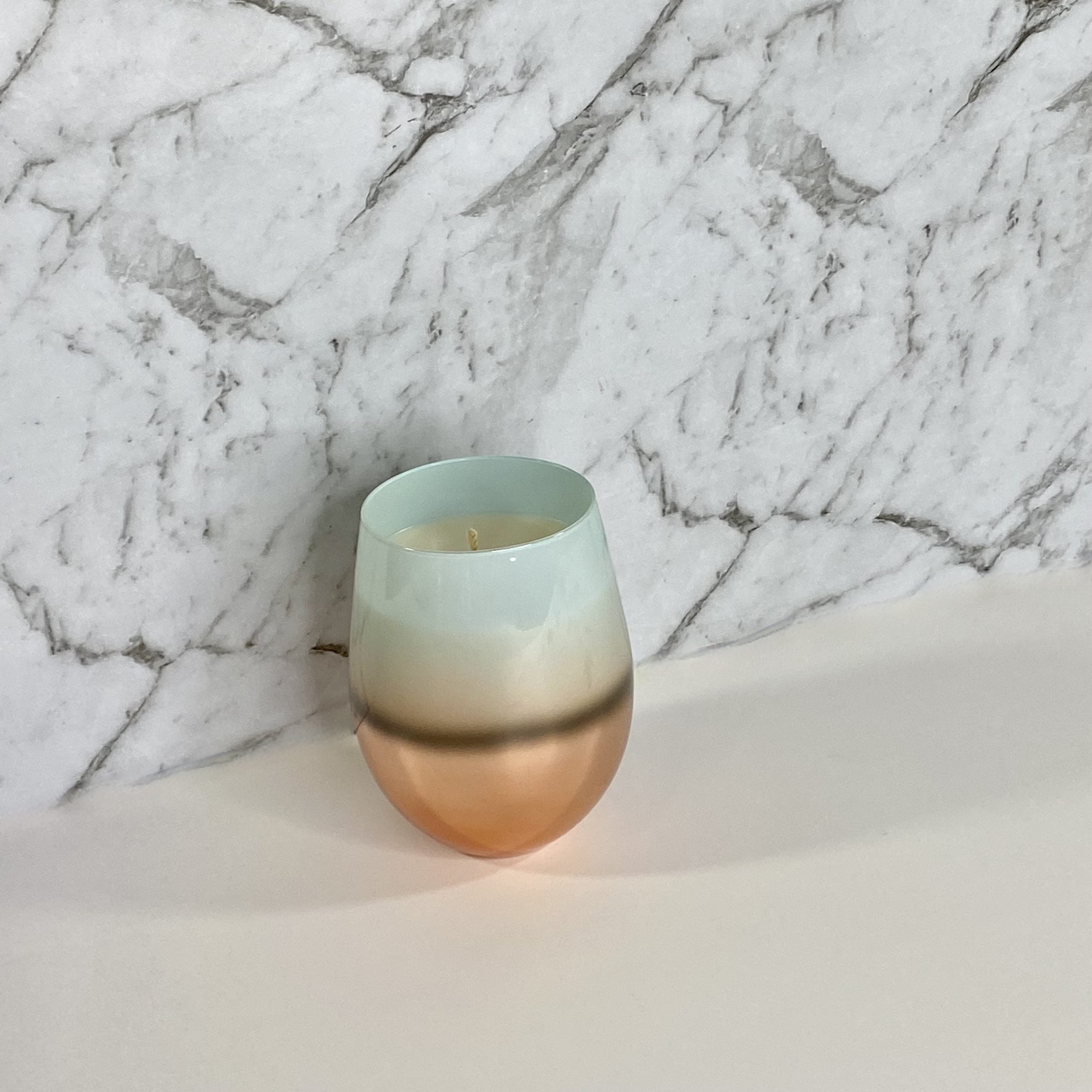 Holly Candle Light Blue with Rose Gold