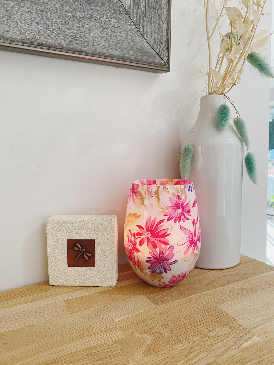 Holly Candle Daisies