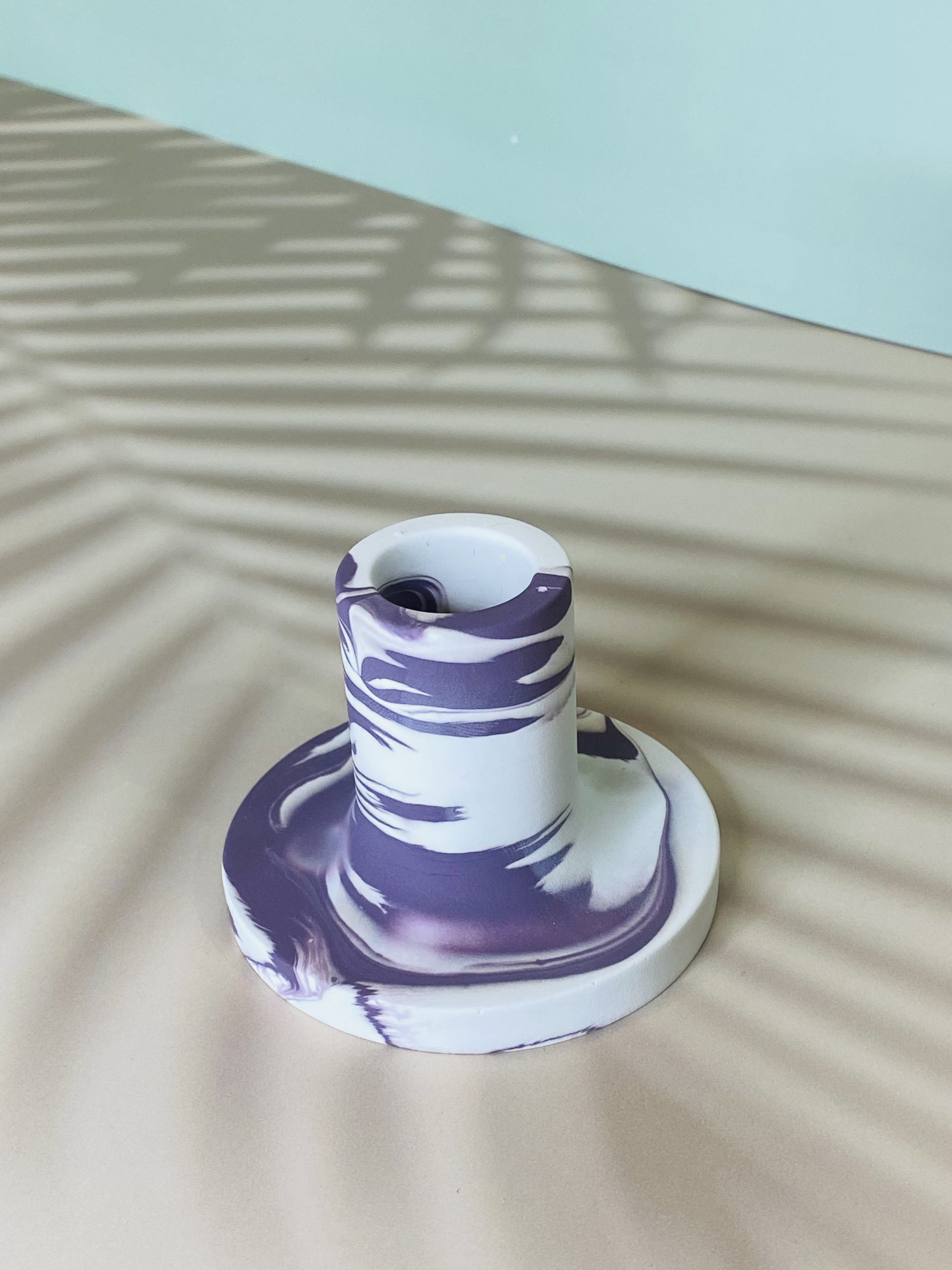 Jesmonite Marble Circular Candle Holder
